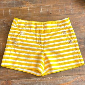 LOFT Riviera Short. Striped Yellow and White. Size 2.